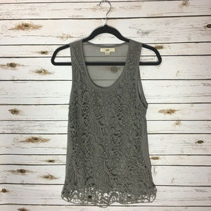 IssI Grey Crochet Tank Top Large